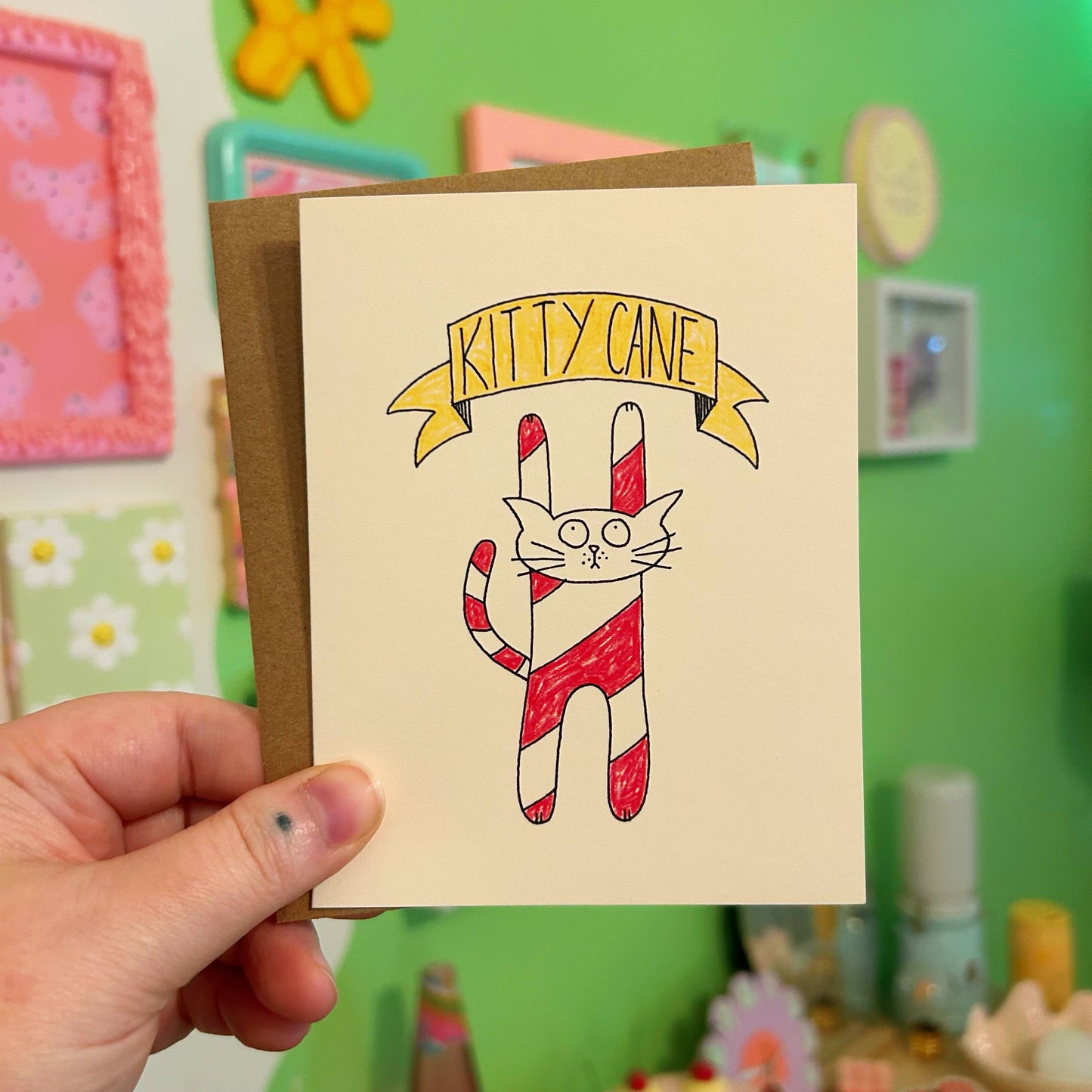 Christmas Kitty Cane Card