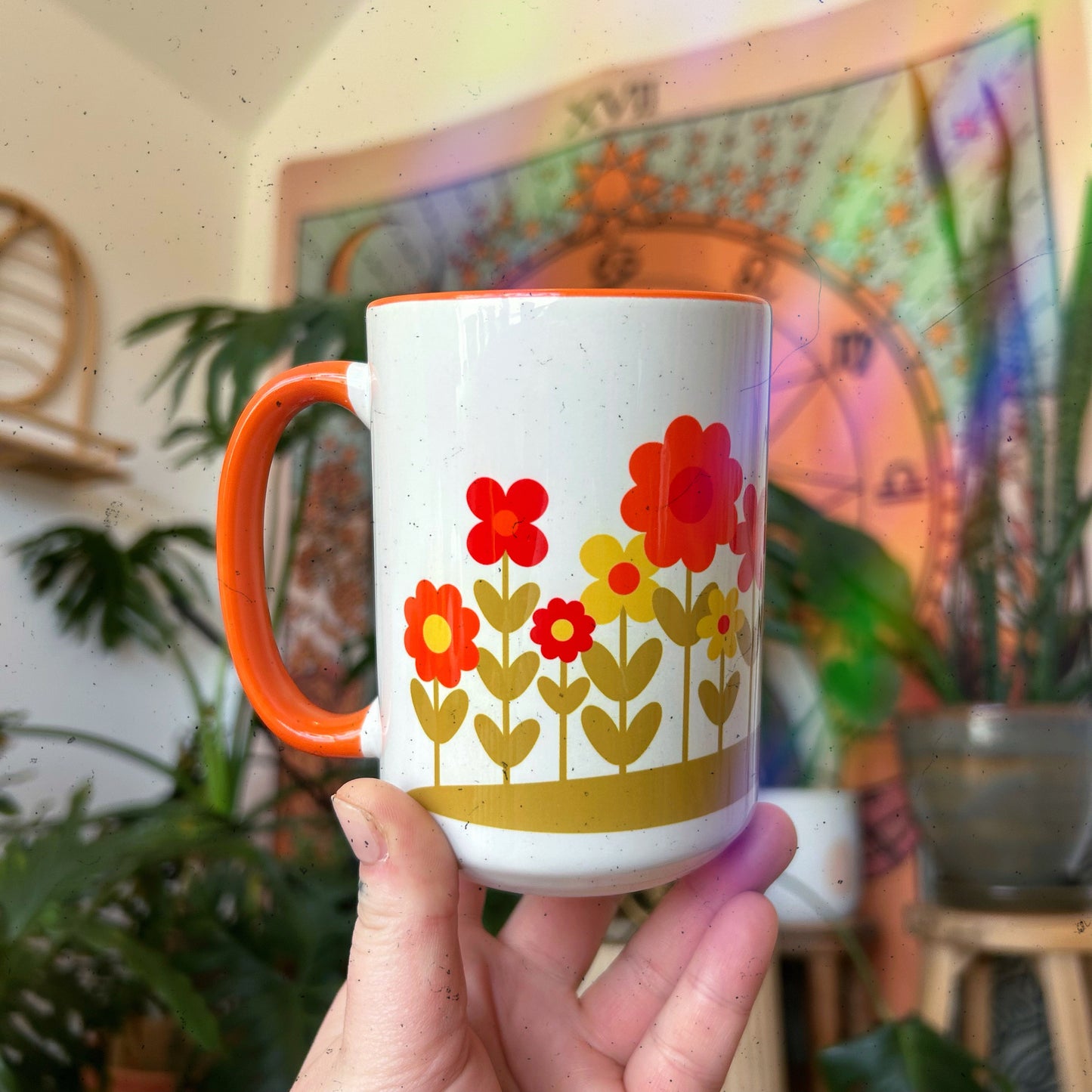 Coffee Mug Retro Flowers