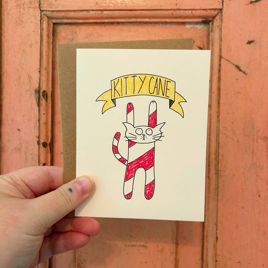 Christmas Kitty Cane Card