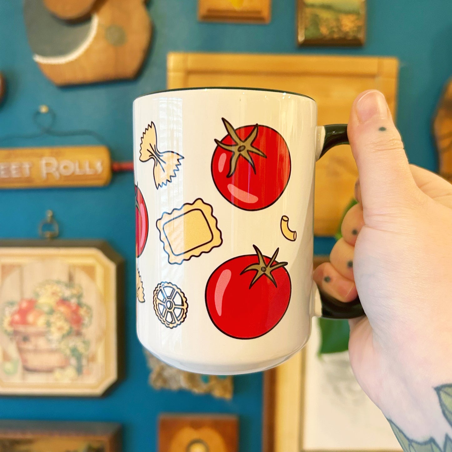 Coffee Mug Pasta and Tomatoes