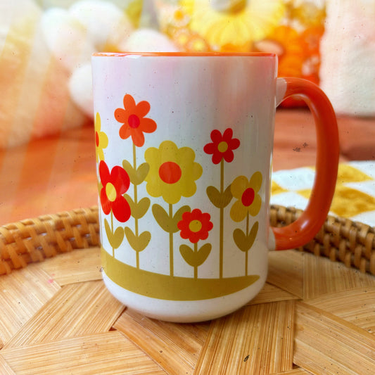 Coffee Mug Retro Flowers